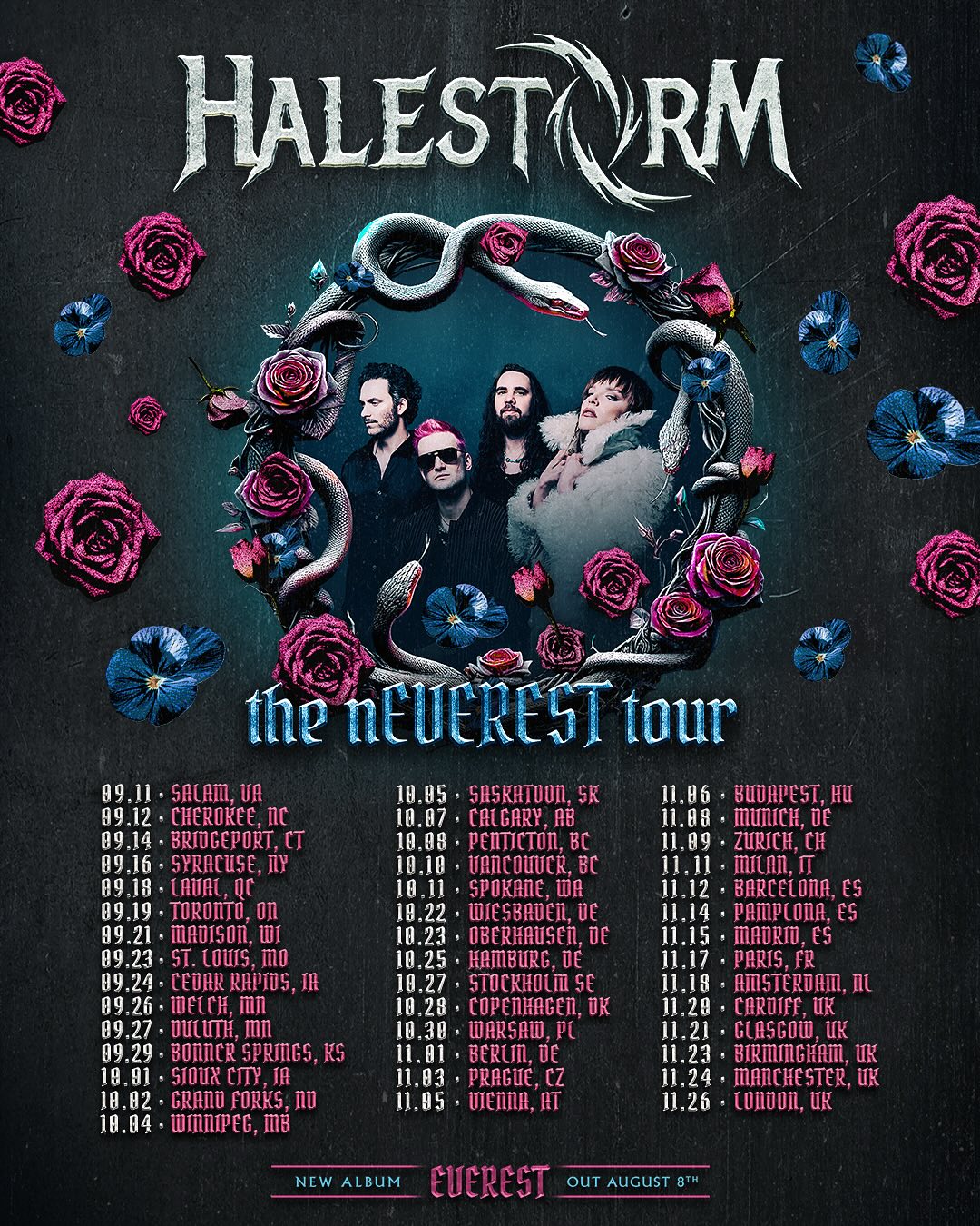 Halestorm The nEVEREST Tour Poster 2025